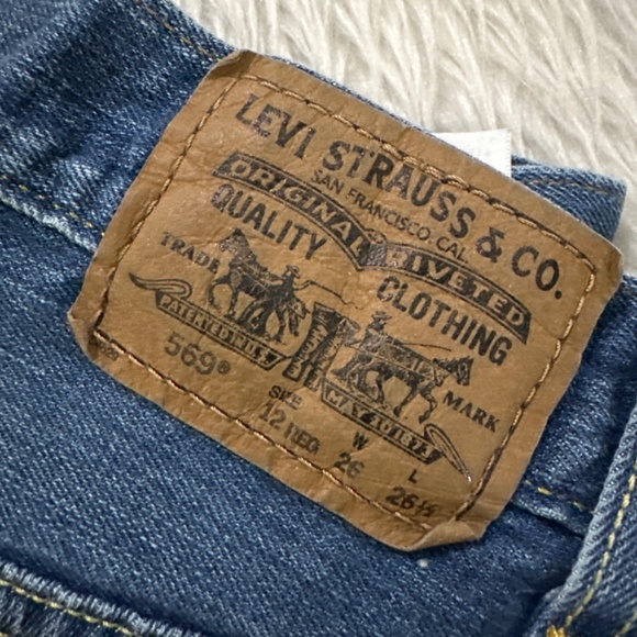 Vintage Levi’s Y2K 569 blue denim baggy loose jeans size 12 - Picture 7 of 8